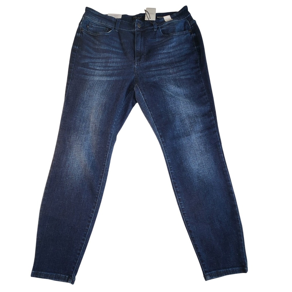 JUDY BLUE Skinny Fit Jeans Womens 18W High Rise Dark Wash JB2132DK NEW